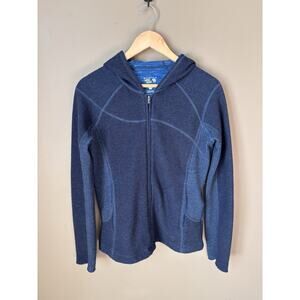 Mountain Hardwear Jacket Sweater Hoodie Blue Full Zip Sarafin Recycled Wool M